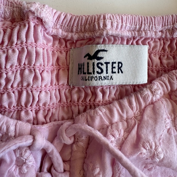 Hollister Pink Eyelet Puff Sleeve Blouse - Picture 2 of 6